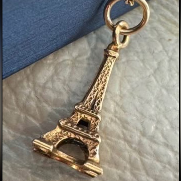 Luxury Jewelry 10K Gold Chain and Paris France Eiffel Tower Charm Pendant - Picture 4 of 6